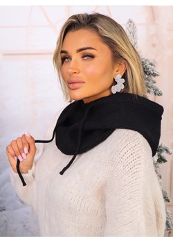 KOMINIARKA DZIANINOWA Z KAPTUREM-CZARNA ze sklepu olika.com.pl w kategorii Szaliki i chusty damskie - zdjęcie 187690129