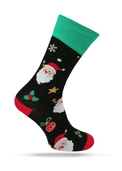 Świąteczne Skarpetki - Alties - Mikołaj na Czarnym Tle SKALTS0167CZARNEmikolaj ze sklepu JegoSzafa.pl w kategorii Skarpetki męskie - zdjęcie 187691485