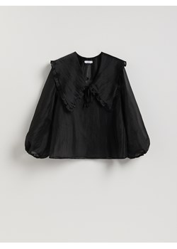 Reserved - Bluzka z ozdobnym kołnierzem - czarny ze sklepu Reserved w kategorii Bluzki damskie - zdjęcie 187691599