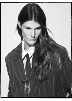 Reserved - Marynarka z wiskozą - ciemnoszary ze sklepu Reserved w kategorii Marynarki damskie - zdjęcie 187691695