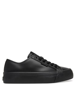 Sneakersy Calvin Klein Vulc Flatf Lace Up Lth YW0YW01932 Czarny ze sklepu eobuwie.pl w kategorii Buty sportowe damskie - zdjęcie 187692098