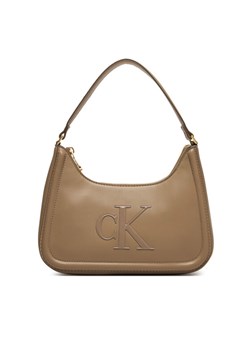 Calvin Klein Torebka Bold Ck Small Shoulder Bag LV04F3230G Beżowy ze sklepu MODIVO w kategorii Torebki hobo - zdjęcie 187692386