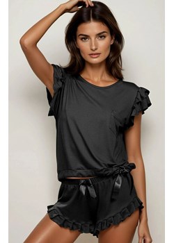Czarna krótka piżama damska Lulu, Kolor czarny, Rozmiar XS, DKaren ze sklepu Primodo w kategorii Piżamy damskie - zdjęcie 187693126