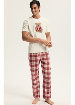 Esotiq bawełniana piżama męska Chrismis 44550-01X, Kolor kremowo-czerwony, Rozmiar M, Esotiq ze sklepu Primodo w kategorii Piżamy męskie - zdjęcie 187693186