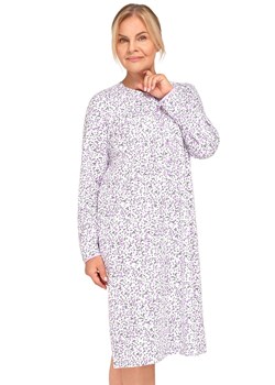 Bawełniana koszula nocna damska w kwiaty Basia III 264 24, Kolor biało-fioletowy, Rozmiar M, MARTEL ze sklepu Primodo w kategorii Koszule nocne - zdjęcie 187693297