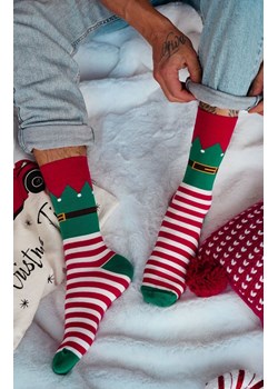 Skarpetki świąteczne męskie Elf 1290.038, Kolor czerwono-zielony, Rozmiar 39-42, Milena ze sklepu Primodo w kategorii Skarpetki męskie - zdjęcie 187693317