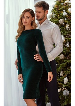 Welurowa sukienka ołówkowa w kolorze zielonym M565, Kolor zielony, Rozmiar S, MOE ze sklepu Primodo w kategorii Sukienki - zdjęcie 187693336