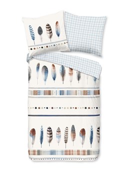 Good Morning Komplet pościeli flanelowej &quot;Niba&quot; w kolorze błękitno-białym ze sklepu Limango Polska w kategorii Pościele - zdjęcie 187693539