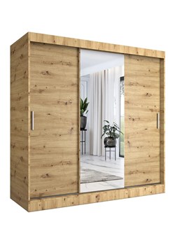 Szafa przesuwna dąb artisan 200 cm - Massi 6X ze sklepu Edinos.pl w kategorii Szafy - zdjęcie 187693905