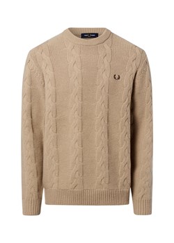 Fred Perry Męski wełniany sweter Mężczyźni melanżowy jednolity ze sklepu vangraaf w kategorii Swetry męskie - zdjęcie 187695135