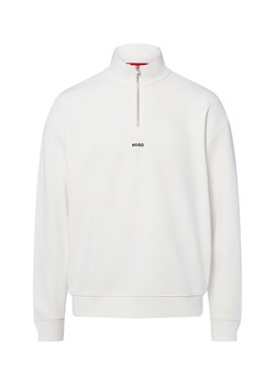 HUGO Bluza męska - Durty244 Mężczyźni Bawełna biały jednolity ze sklepu vangraaf w kategorii Bluzy męskie - zdjęcie 187695146