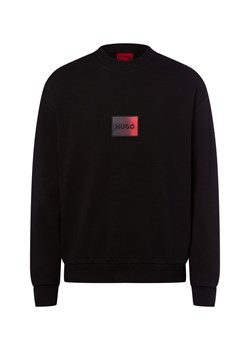 HUGO Bluza męska - Danotop Mężczyźni Bawełna czarny jednolity ze sklepu vangraaf w kategorii Bluzy męskie - zdjęcie 187695147