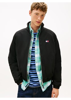Tommy Jeans Męska kurtka bomber Mężczyźni Bawełna czarny jednolity ze sklepu vangraaf w kategorii Kurtki męskie - zdjęcie 187695188