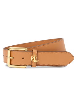 Lauren Ralph Lauren Damski pasek skórzany - CARRYOVER Kobiety skóra nugatowy jednolity ze sklepu vangraaf w kategorii Paski damskie - zdjęcie 187695199