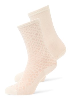 BOSS Skarpety 2-pak - RS BMono Net Kobiety écru jednolity ze sklepu vangraaf w kategorii Skarpetki damskie - zdjęcie 187695209