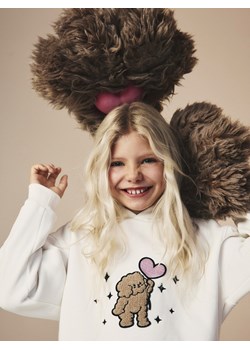 Reserved - Bawełniana bluza z aplikacją Boffie & Poko - złamana biel ze sklepu Reserved w kategorii Bluzy dziewczęce - zdjęcie 187695419