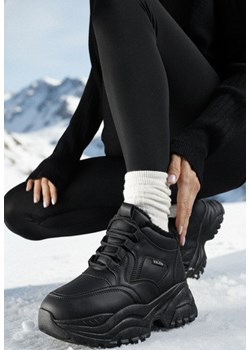 Czarne Sneakersy Vices w Stylu Traperków Chunky na Grubej Podeszwie Leandre ze sklepu born2be.pl w kategorii Buty sportowe damskie - zdjęcie 187695586