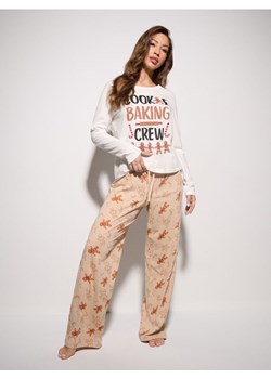 Sinsay - Bawełniana piżama z motywem piernikowego ludzika - biały ze sklepu Sinsay w kategorii Piżamy damskie - zdjęcie 187696117