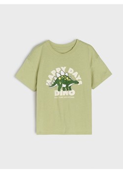 Sinsay - Bawełniana koszulka z nadrukiem - zielony ze sklepu Sinsay w kategorii T-shirty chłopięce - zdjęcie 187696129