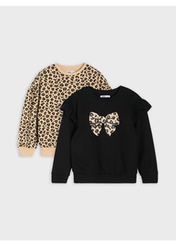 Sinsay - Bluza crewneck ze wzorem w panterkę 2 pack - wielobarwny ze sklepu Sinsay w kategorii Bluzy dziewczęce - zdjęcie 187696135