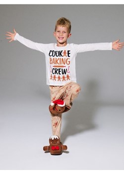 Sinsay - Bawełniana piżama dwuczęściowa z motywem świątecznym - kremowy ze sklepu Sinsay w kategorii Piżamy dziecięce - zdjęcie 187696147