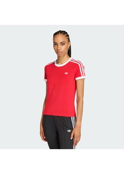 adidas T-Shirt 3-Stripes KD3676 Czerwony Slim Fit ze sklepu MODIVO w kategorii Bluzki damskie - zdjęcie 187696245