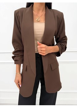 Czekoladowa Marynarka Oversize ze sklepu ModnaKiecka.pl w kategorii Marynarki damskie - zdjęcie 187696418
