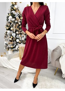 Bordowa Połyskująca Sukienka ze sklepu ModnaKiecka.pl w kategorii Sukienki - zdjęcie 187696437