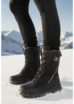 Czarne Śniegowce Sznurowane Ocieplane Futerkiem Ellavisa ze sklepu born2be.pl w kategorii Śniegowce damskie - zdjęcie 187696556