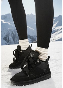 Czarne Sneakersy Vices w Stylu Śniegowców Ocieplane z Szerokim Sznurowaniem Rennith ze sklepu born2be.pl w kategorii Buty sportowe damskie - zdjęcie 187696587