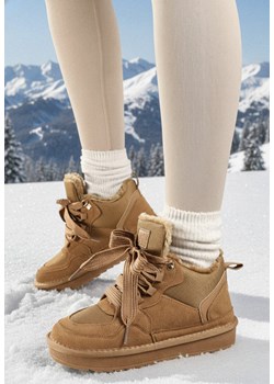 Brązowe Sneakersy Vices w Stylu Śniegowców Ocieplane z Szerokim Sznurowaniem Rennith ze sklepu born2be.pl w kategorii Buty sportowe damskie - zdjęcie 187696588