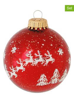 Krebs Glas Lauscha Bombki (4 szt.) w kolorze czerwonym - Ø 7 cm ze sklepu Limango Polska w kategorii Dekoracje bożonarodzeniowe - zdjęcie 187698309