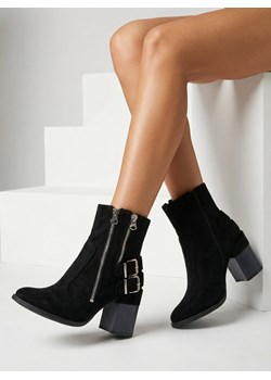 Royalfashion Damskie czarne botki ze zdobieniem Feirrgo ze sklepu royalfashion.pl w kategorii Botki - zdjęcie 187698968