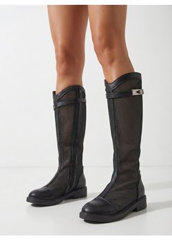 Royalfashion Wysokie ażurowe damskie botki Ovittole ze sklepu royalfashion.pl w kategorii Kozaki damskie - zdjęcie 187698997