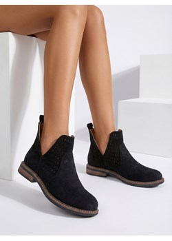 Royalfashion Botki damskie eko zamszowe Ovilla ze sklepu royalfashion.pl w kategorii Botki - zdjęcie 187699057