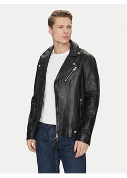 Guess Kurtka skórzana M2YL12 L0QN0 Czarny Regular Fit ze sklepu MODIVO w kategorii Kurtki męskie - zdjęcie 187700365
