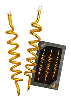 Krebs Glas Lauscha Ozdoby choinkowe (3 szt.) w kolorze złotym - wys. 14 cm ze sklepu Limango Polska w kategorii Dekoracje bożonarodzeniowe - zdjęcie 187700925