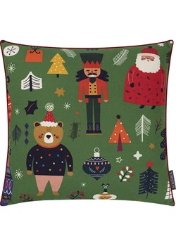 Magma Heimtex Poszewka &quot;Xmas Party&quot; w kolorze zielonym na poduszkę - 45 x 45 cm ze sklepu Limango Polska w kategorii Poduszki dekoracyjne - zdjęcie 187701406