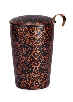 Eigenart Kubek &quot;Mandala&quot; w kolorze jasnobrązowo-czarnym do herbaty - 350 ml ze sklepu Limango Polska w kategorii Dzbanki i zaparzacze - zdjęcie 187701677