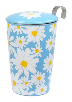 Eigenart Kubek &quot;Teaeve - Daisy&quot; w kolorze błękitno-biało-żółtym do herbaty - 350 ml ze sklepu Limango Polska w kategorii Dzbanki i zaparzacze - zdjęcie 187701759