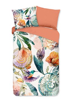 Hip Komplet pościeli satynowej &quot;Bernice&quot; w kolorze biało-zielono-pomarańczowym ze sklepu Limango Polska w kategorii Pościele - zdjęcie 187702129