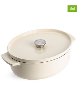 KitchenAid 2-częściowy zestaw w kolorze kremowym - 5,6 l ze sklepu Limango Polska w kategorii Garnki - zdjęcie 187702757