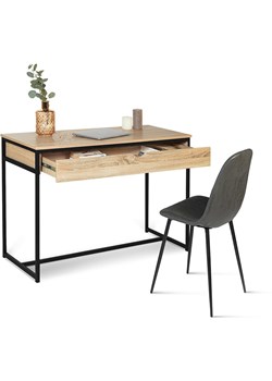 IDOMYA Essentials Biurko &quot;Memphis&quot; w kolorze jasnobrązowo-czarnym - 110 x 75 x 50 cm ze sklepu Limango Polska w kategorii Stoliki kawowe - zdjęcie 187704147