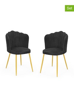 IDOMYA Factory Krzesła (2 szt.) &quot;Arielle&quot; w kolorze antracytowym - 55 x 82 x 51 cm ze sklepu Limango Polska w kategorii Meble - zdjęcie 187704208