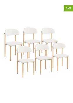 IDOMYA Factory Krzesła (6 szt.) &quot;Callisto&quot; w kolorze białym - 48 x 80 x 47 cm ze sklepu Limango Polska w kategorii Meble - zdjęcie 187704218