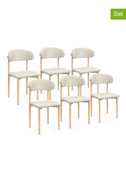 IDOMYA Factory Krzesła (6 szt.) &quot;Callisto&quot; w kolorze beżowym do jadalni - 48 x 80 x 47 cm ze sklepu Limango Polska w kategorii Meble - zdjęcie 187704225