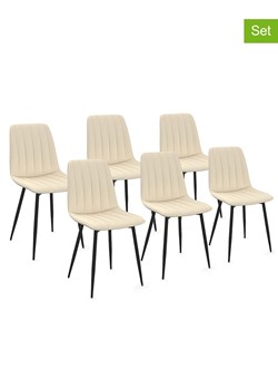 IDOMYA Factory Krzesła (6 szt.) &quot;Fiona&quot; w kolorze kremowo-czarnym - 46 x 88 x 55 cm ze sklepu Limango Polska w kategorii Meble - zdjęcie 187704309