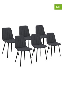 IDOMYA Factory Krzesła (6 szt.) &quot;Fiona&quot; w kolorze ciemnoszaro-czarnym - 46 x 88 x 55 cm ze sklepu Limango Polska w kategorii Meble - zdjęcie 187704318