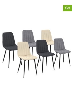 IDOMYA Factory Krzesła (6 szt.) &quot;Fiona&quot; w kolorze beżowo-szarym - 46 x 88 x 55 cm ze sklepu Limango Polska w kategorii Meble - zdjęcie 187704327