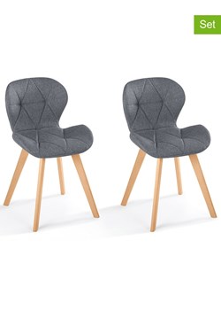 IDOMYA Factory Krzesła (2 szt.) &quot;Gatsby&quot; w kolorze szarym - 50 x 79 x 48 cm ze sklepu Limango Polska w kategorii Meble - zdjęcie 187704336